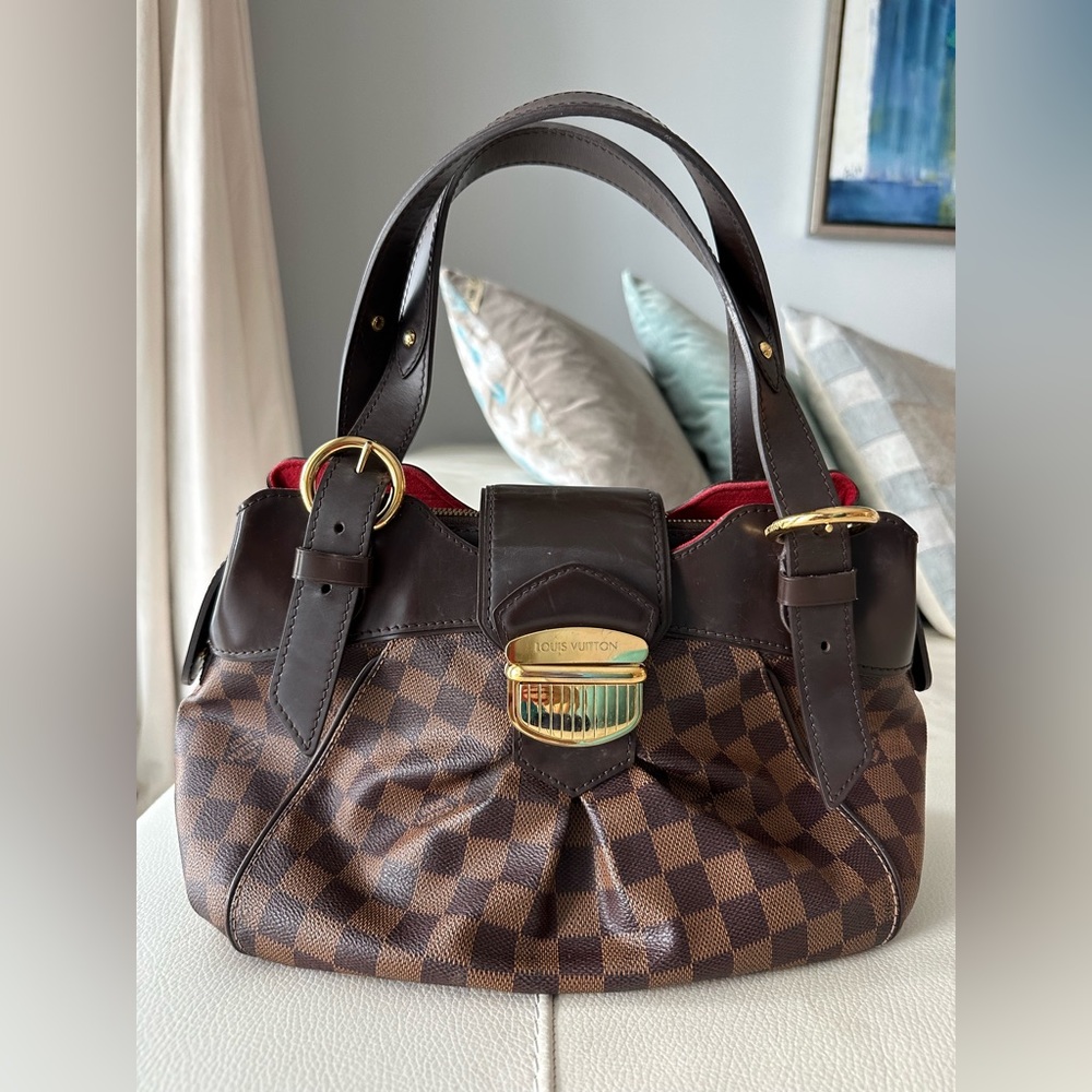 AUTHENTIC Louis Vuitton Damier Ebene Sistina PM shoulder bag